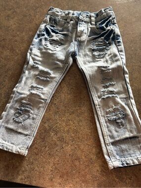 Kids Distressed Light Wash Jeans - Blue